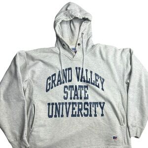 Vintage Russell Athletic‎ Grand Valley State University Hoodie Gray Size XL Rare